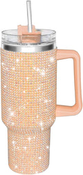 40oz Glitter Rhinestones Tumbler with Handle for Women Gifts