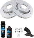 Front Brake Pad & Rotor Kit Premium G-Coated Slotted X Drilled