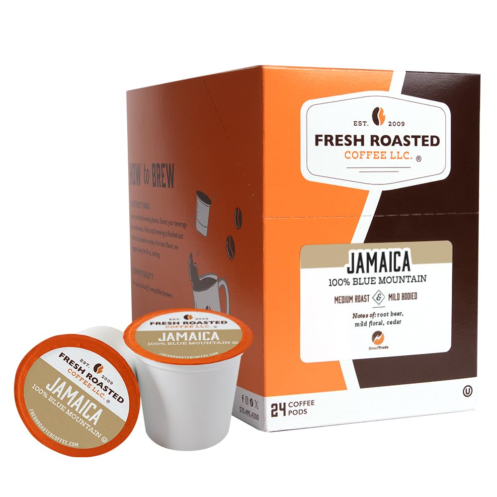 100% Jamaica Blue Mountain Coffee Pods for K-Cup Brewers