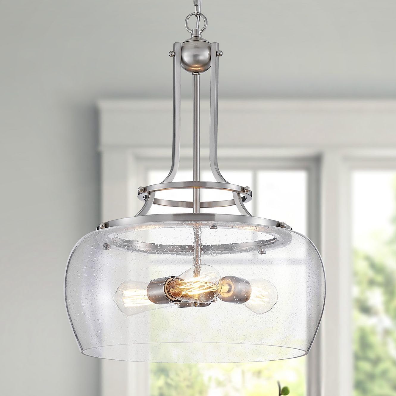 WUZUPS Chandelier Rustic Farmhouse Pendant Light Fixture for Home