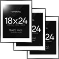 Homeforia 18x24 Poster Frame Black - Gallery Glass, Matted Option