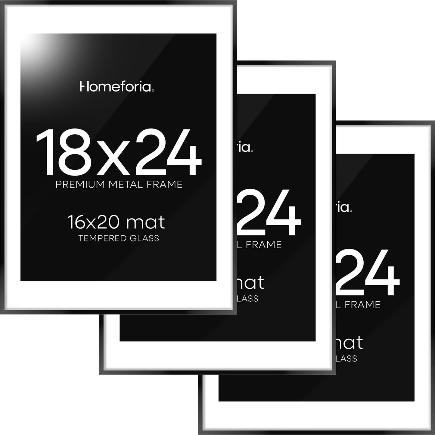 18x24 Black Poster Frame with Mat for Stunning Displays