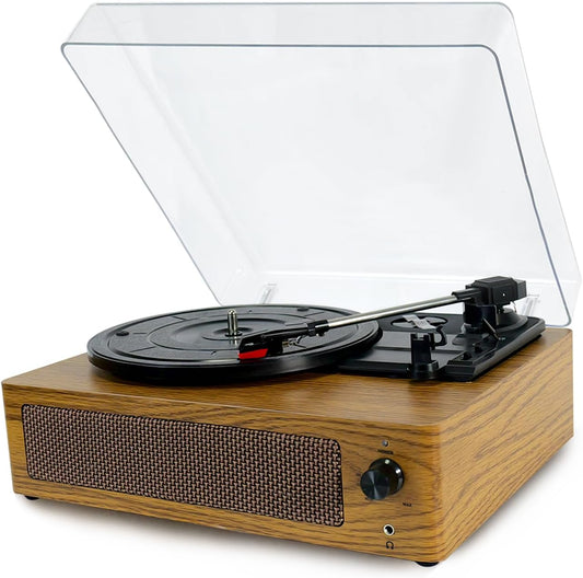 Bluetooth Vinyl Record Player with Dual Speakers for Great Sound