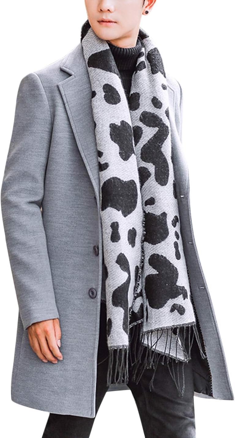 Springrain Men's Wool Blend Pea Coat for Stylish Winter Wear