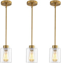 Modern Black Farmhouse Pendant Light with Glass Shade - Matte Black