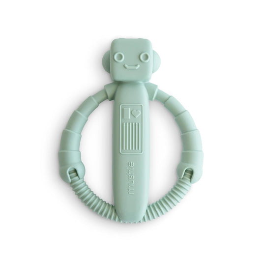 Mushie Silicone Robot Rattle Teether - Soothing Baby Toy