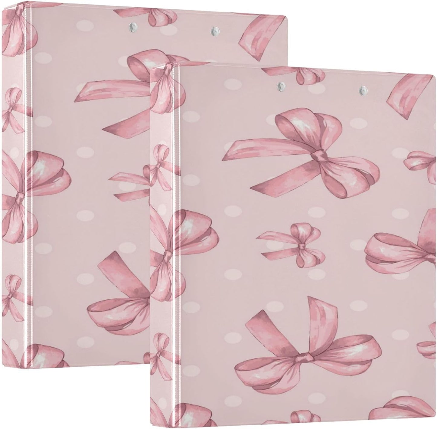 Pink Dots Ring Binder with Metal Clip - Organize with Style