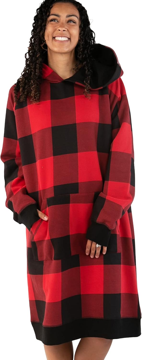 Oversized Hoodie Sweatshirt for Women - Cozy Sleepwear Dress
