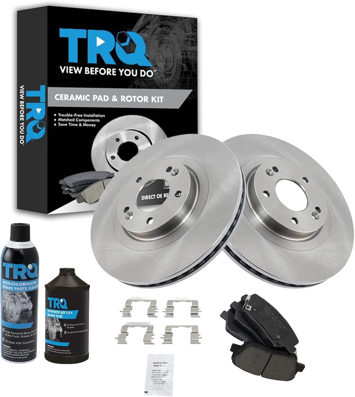 TRQ Front Brake Pad & Rotor Kit for 2013-2016 Hyundai Santa Fe