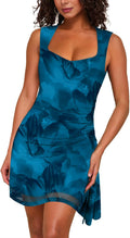 Women's Mesh Square Neck Bodycon Mini Dress - Ruched Drawstring