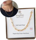 Paperclip Chain Necklace - Chunky Large Link Chain for Women