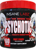 Psychotic Fruit Punch Pre Workout Powder 60 Servings - High Stimulant