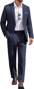 Men Classic Fit 2 Piece Suit Set One Button - Casual to Formal
