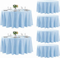Fokitut 6 Pack Round Tablecloth 108 in - Stain Resistant Polyester