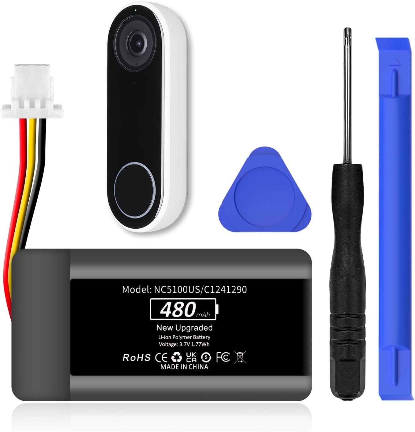 Upgraded 480mAh Battery for Nest Hello NC5100US