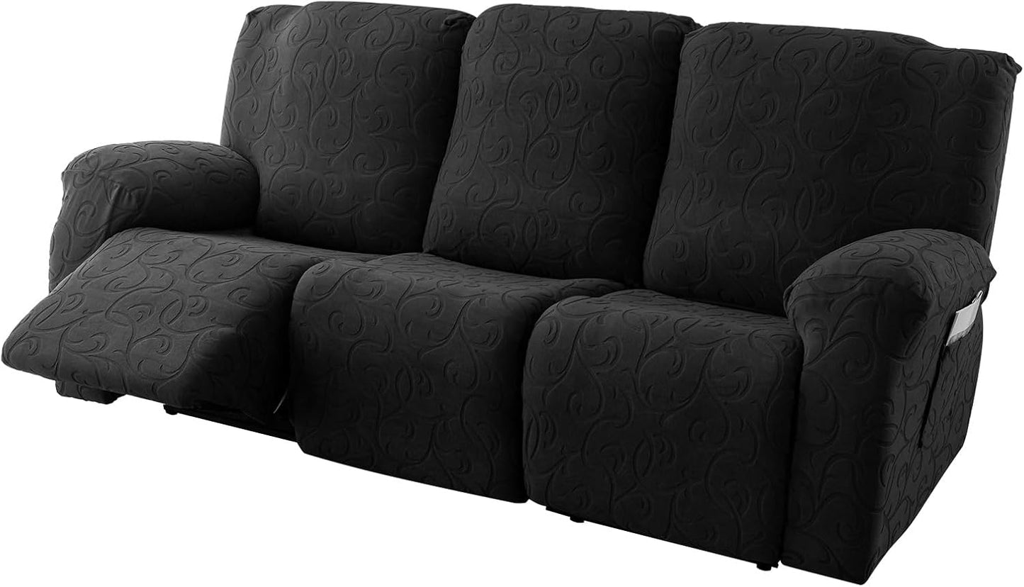 Recliner Sofa Covers for 3 Seat Couch - Stretch Slipcover Set