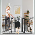 29.5-62 in Extra Wide Baby Gate with Cat Door - Secure Wide Openings