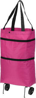 Foldable Shopping Bag with Wheels, Portable & Stylish - PATIKIL