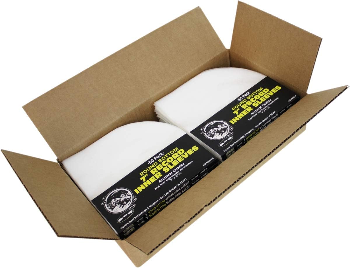 7 Round Bottom Vinyl Record Inner Sleeves - Archival Quality