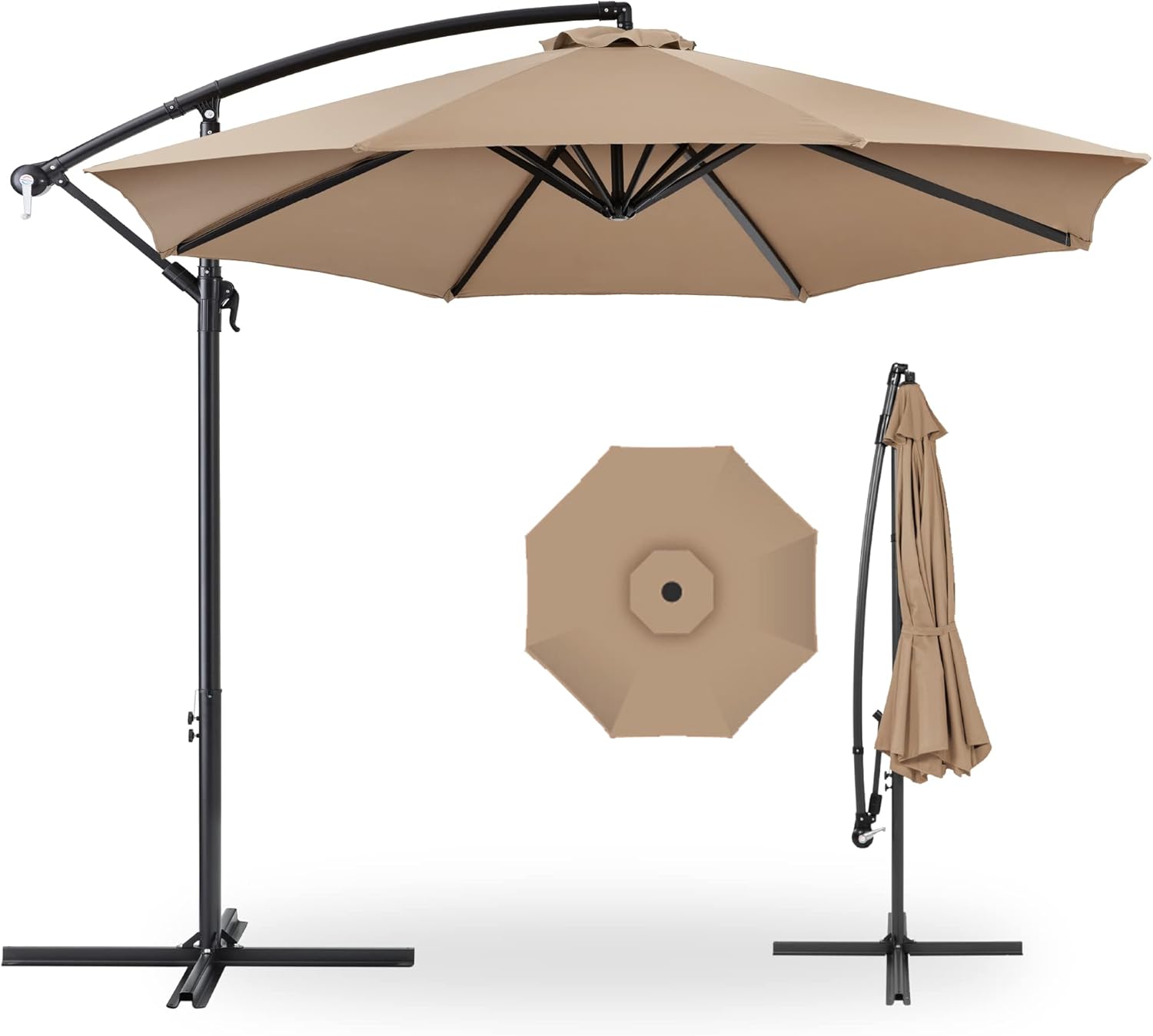 10ft Offset Hanging Market Patio Umbrella for Outdoor Comfort