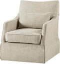 Martha Stewart London Swivel Chair - Skirted Solid Wood Accent Chair