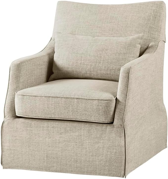 Martha Stewart London Swivel Chair - Modern Classic Lumbar Support Accent Chair