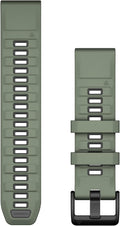 QuickFit 20mm Silicone Watch Band Black with Pebble Gray - Easy Swap
