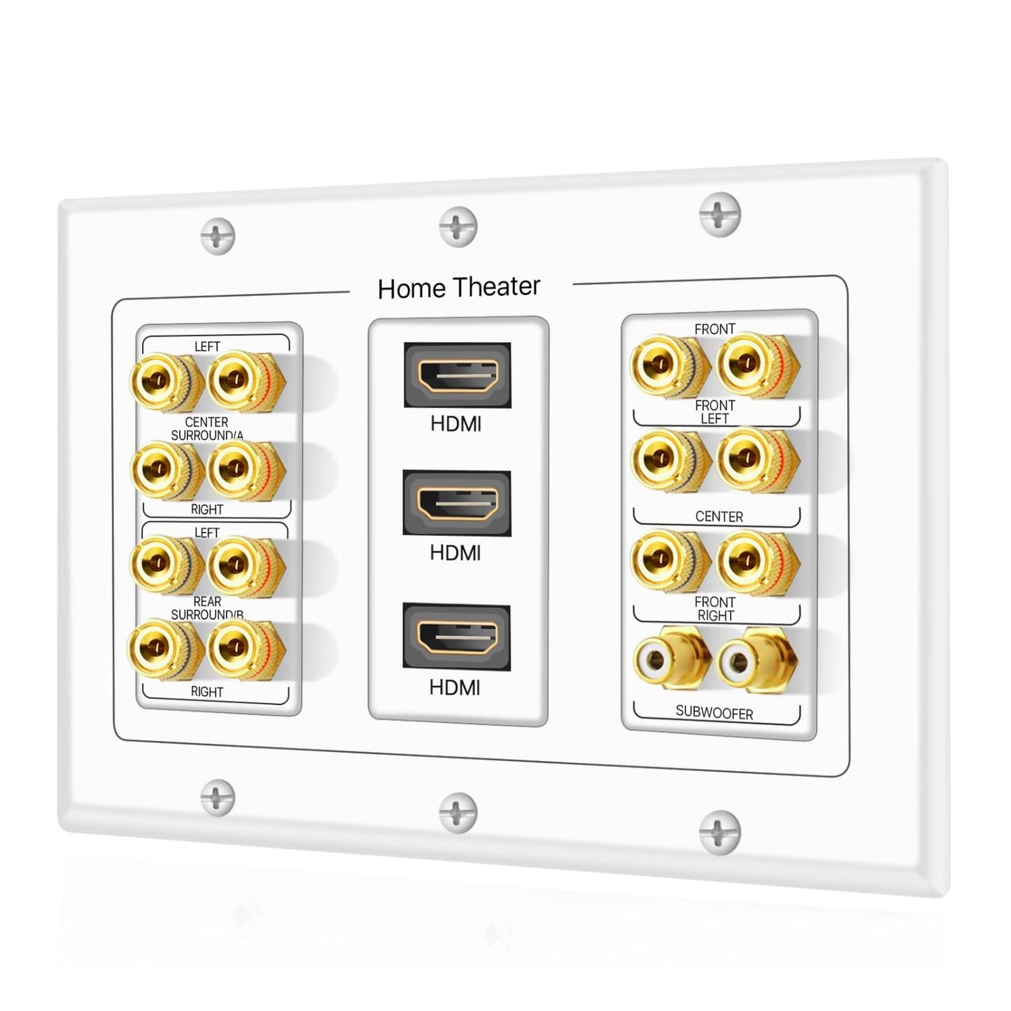 TNP Home Theater Wall Plate for 7.2 Surround Sound Setup