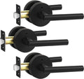 Goldenwarm 3 Pack Black Door Handle for Privacy and Style