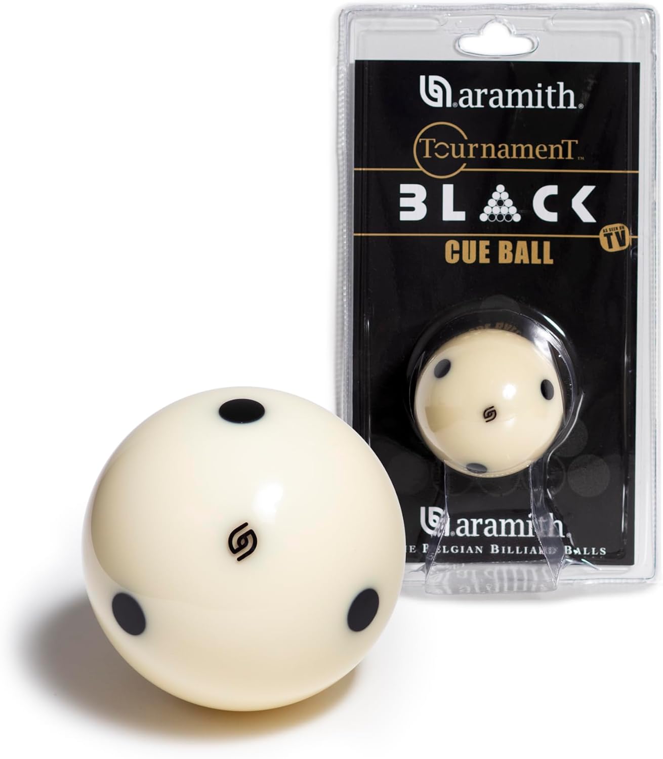 Aramith Tournament Black Billiard Pool Cue Ball with 6 Dots