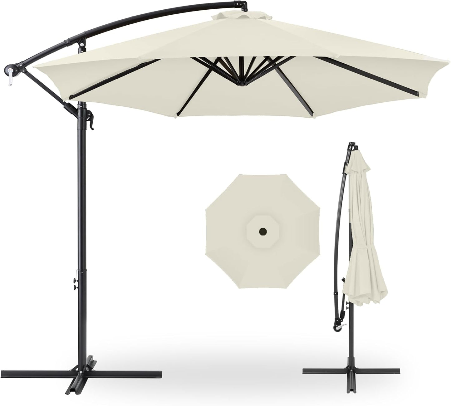 10ft Offset Hanging Market Patio Umbrella for Outdoor Comfort