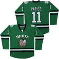 Men's #11 Zach Parise Green Hockey Jersey College Style