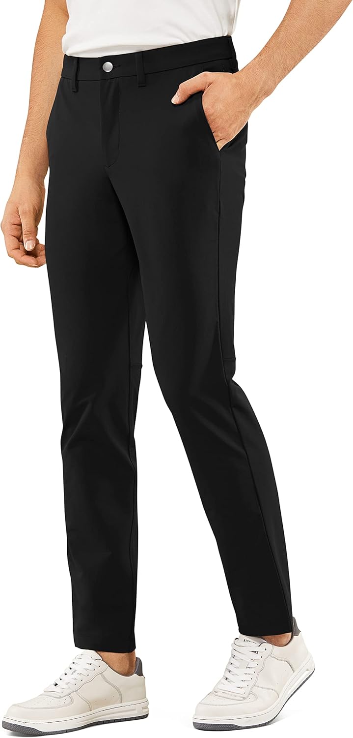 CRZ YOGA Men's Stretch Golf Pants - Slim Fit Waterproof with Pockets