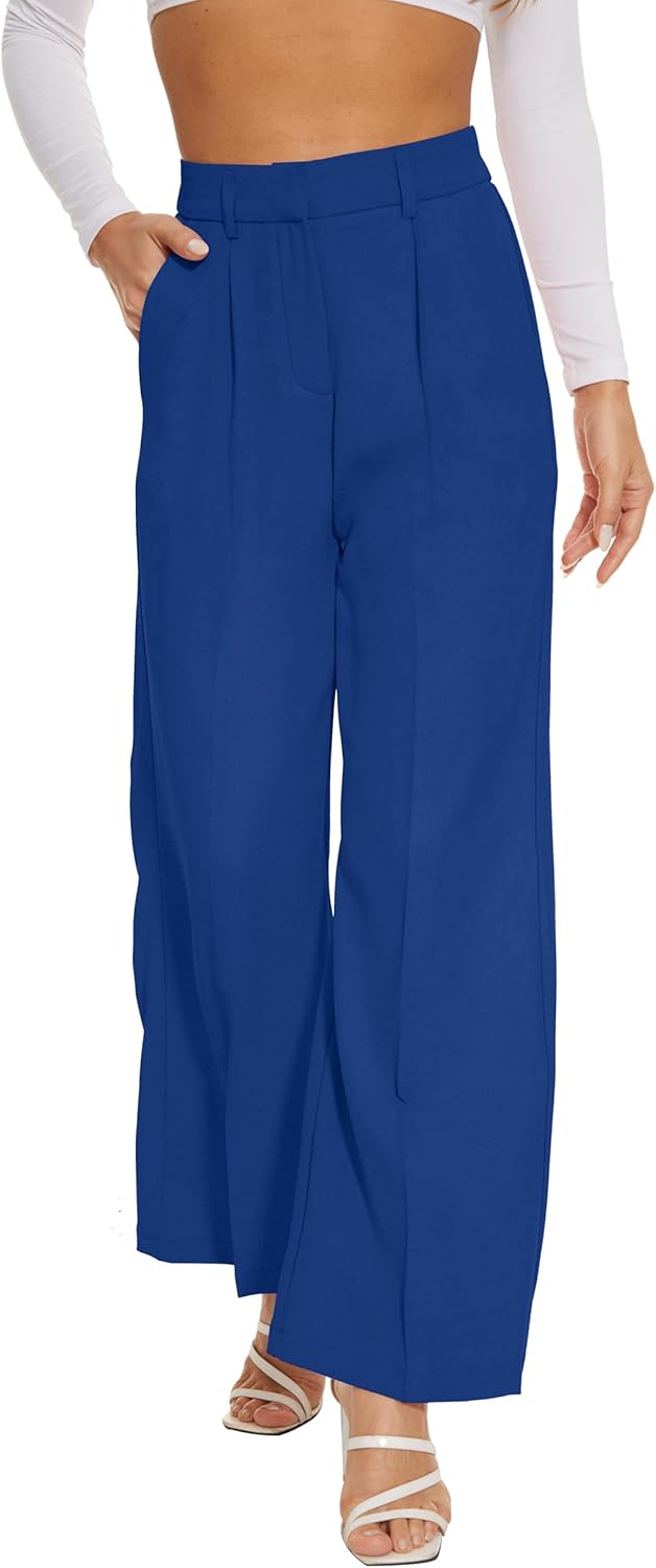 Wide Leg Pants for Women - High Elastic Waist Business Trousers