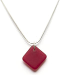 Sea Glass Delicate Diamond Pendant for Women - Sterling Chain