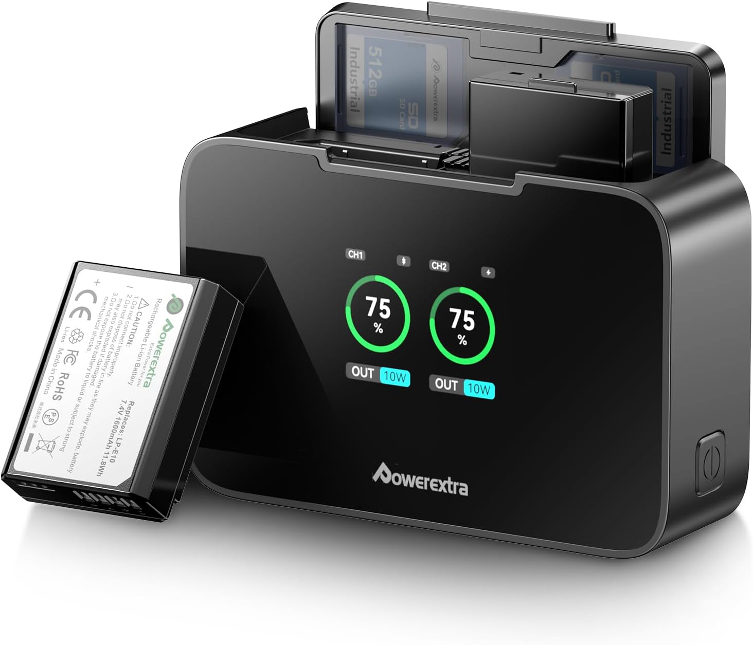 Powerextra LP-E10 Battery and Fast Charger for Canon Cameras
