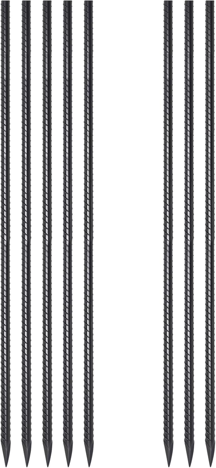 Heavy Duty Steel Rebar Stakes 48 Inch for Garden and Camping