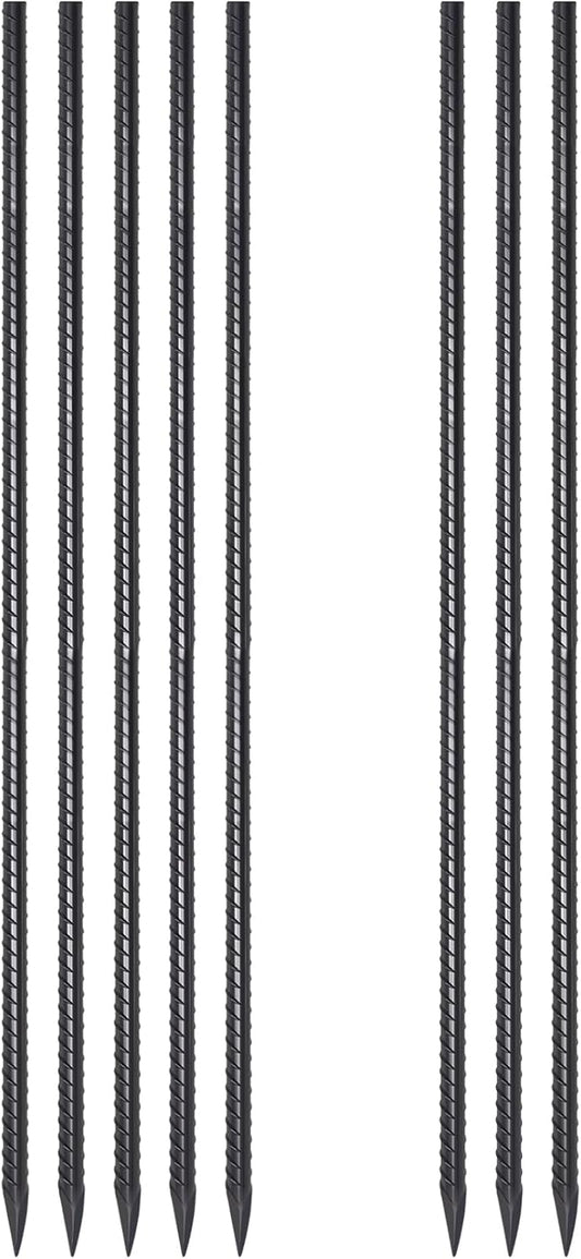 Heavy Duty Steel Rebar Stakes 48 Inch for Garden and Camping