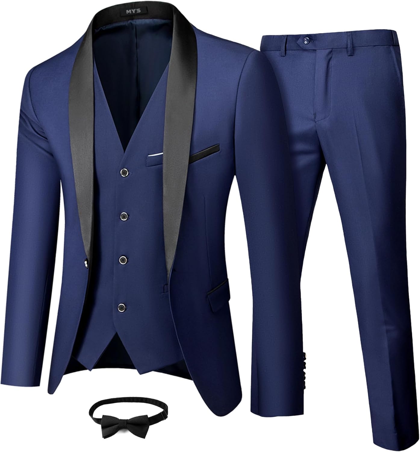 MY'S Mens 3 Piece Tuxedo Set for Weddings and Parties