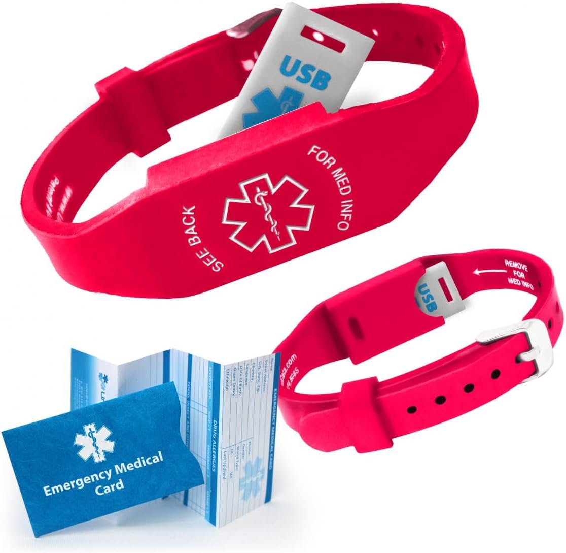 Elite II USB Medical Alert Bracelet with 2GB Waterproof Drive