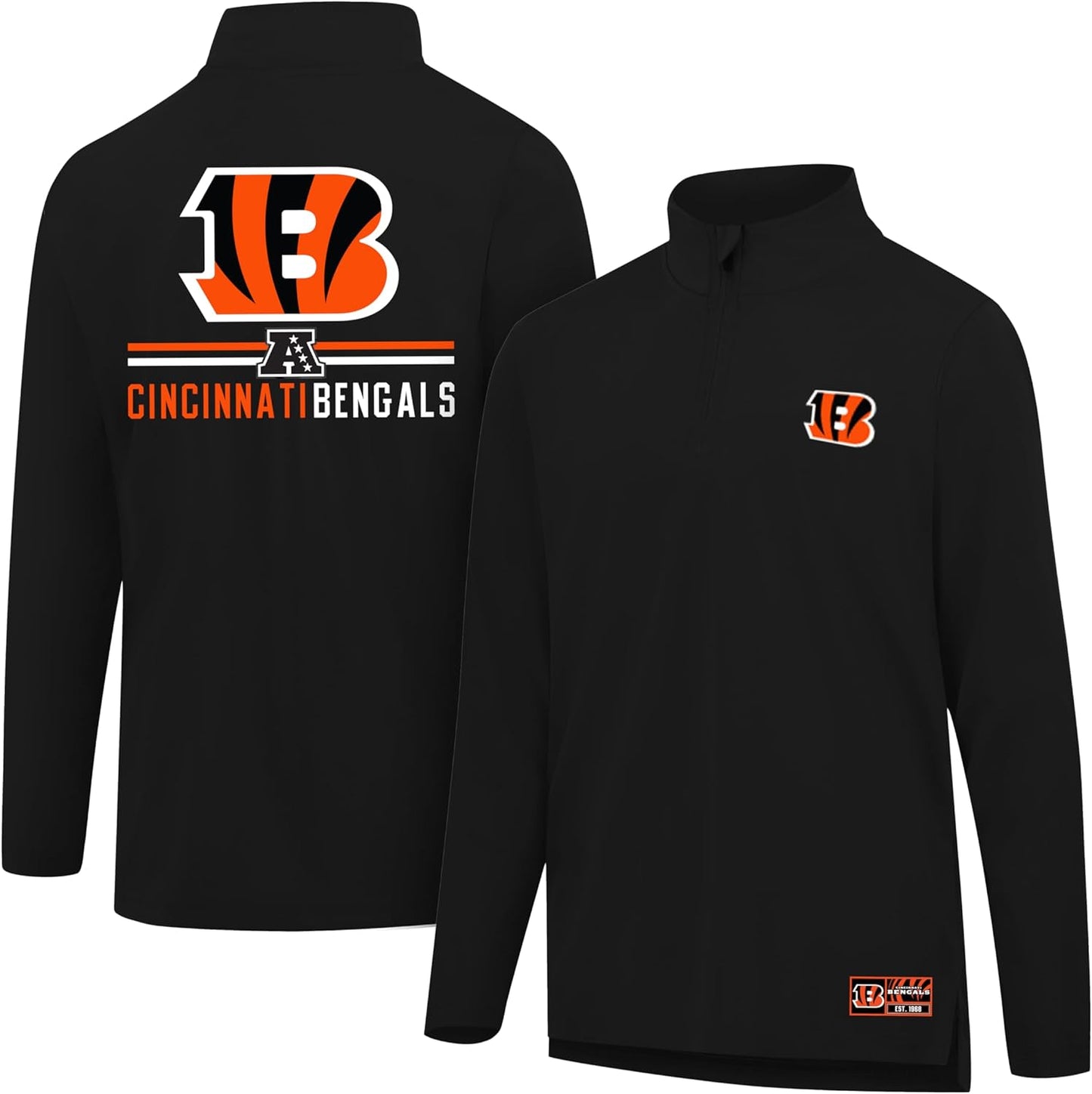 Ultra Game Men's NFL Official Super Soft Quarter Zip T-Shirt