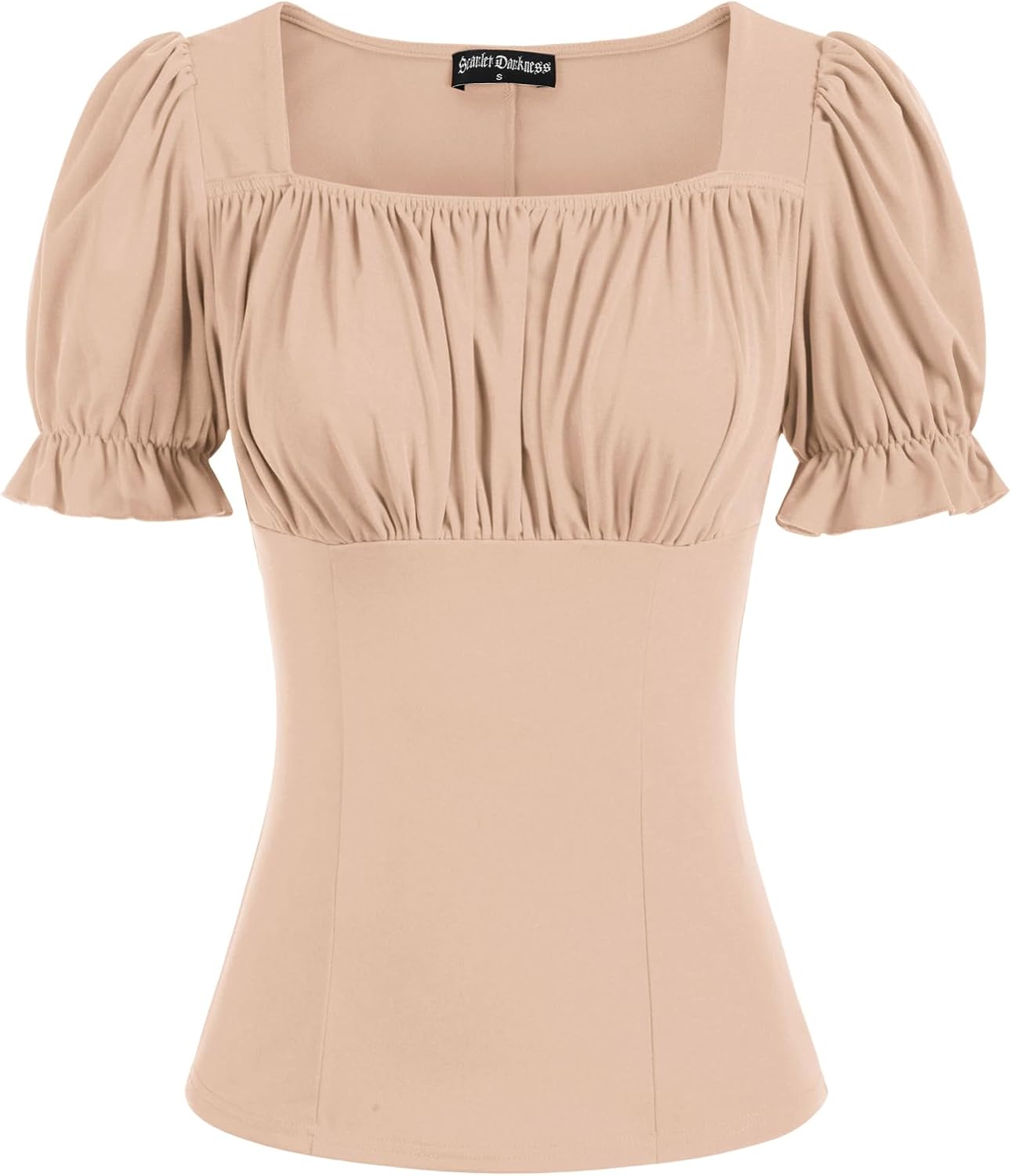 Scarlet Darkness Women's Puff Sleeve Square Neck Renaissance Top