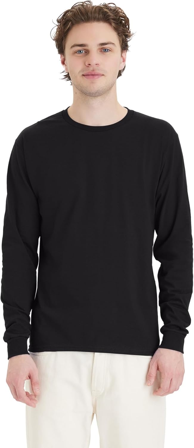 Hanes Men's Essentials Long-Sleeve T-Shirt for Year-Round Comfort