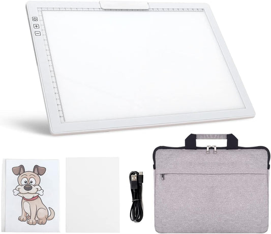 Rechargeable A4 LED Light Pad for Tracing with Padded Case