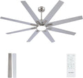 62 in Brushed Nickel Ceiling Fan with Light & Remote - Quiet