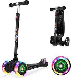 BELEEV A5 Scooter for Kids with Light-Up Wheels and Safety