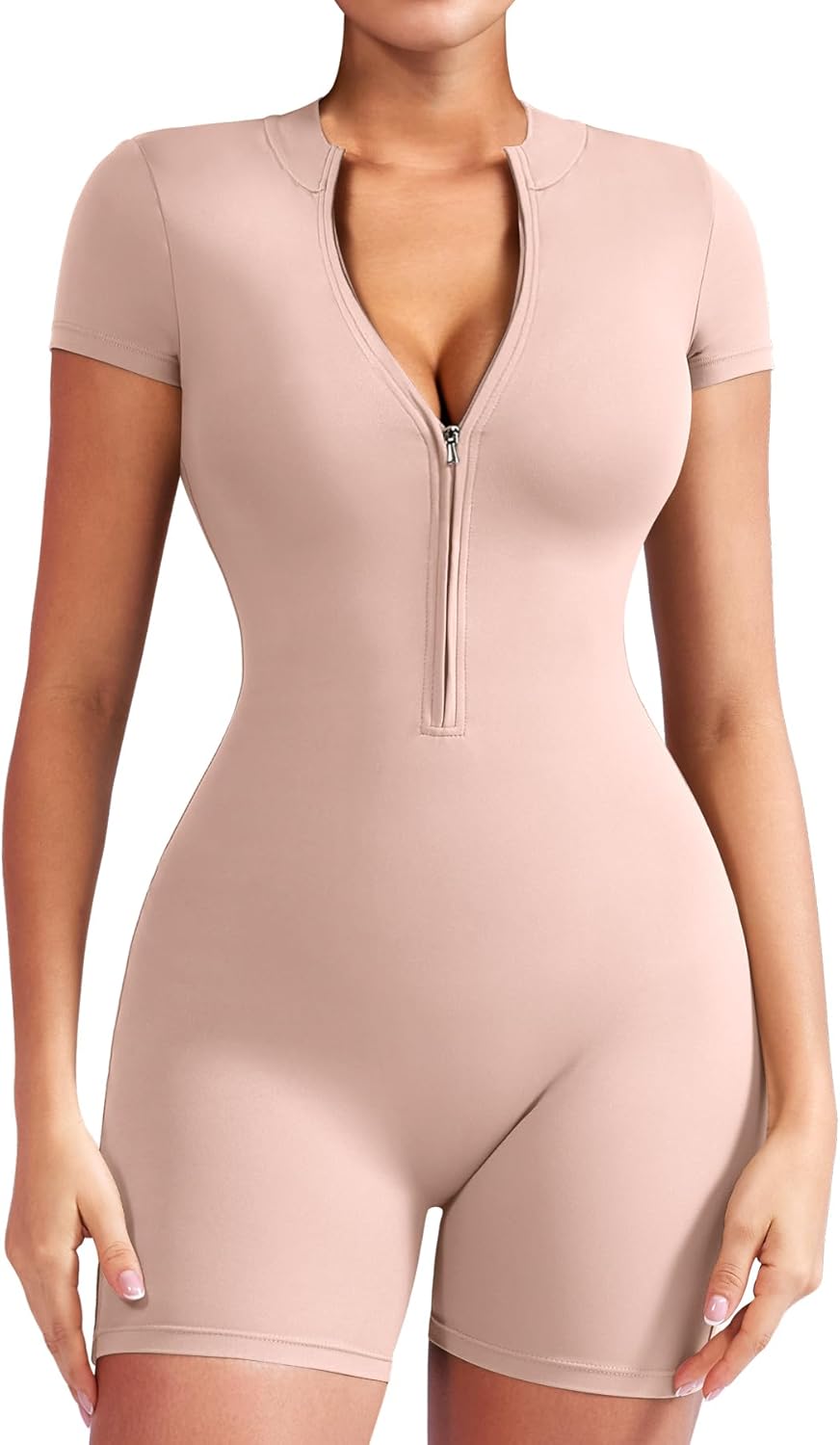 YEOREO Women Short Sleeve Workout Jumpsuit for Active Wear