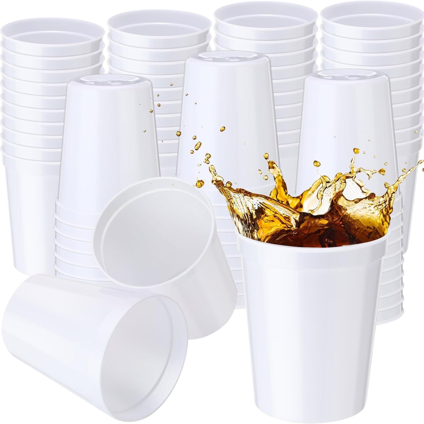16oz Reusable Plastic Stadium Cups for Parties and Events