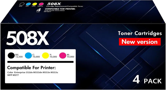 508X 508A Toner Cartridge Set for HP M553 M552 Printers