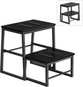 LIANTRAL 2 Step Stool for Adults Kids - Heavy Duty Wooden Step Stool